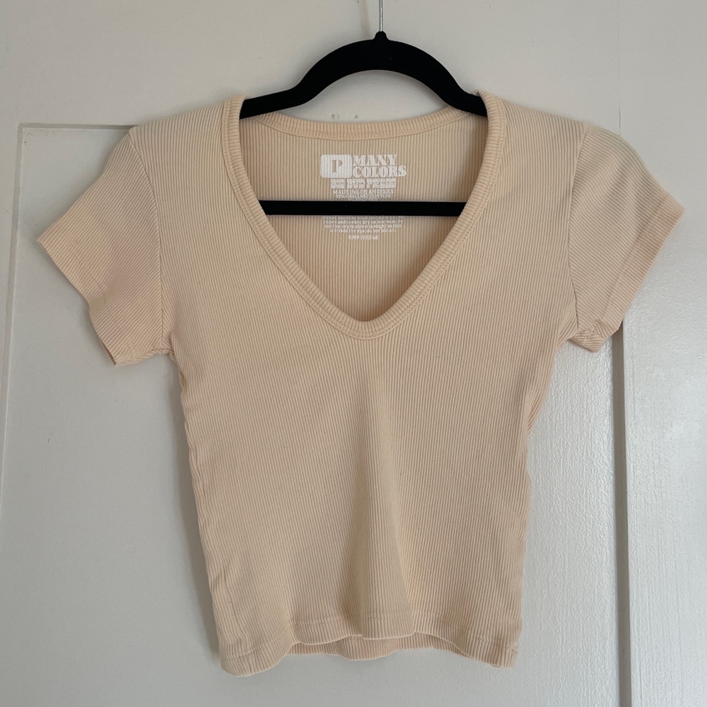 Big Bud Press V-Neck Ribbed Crop Top